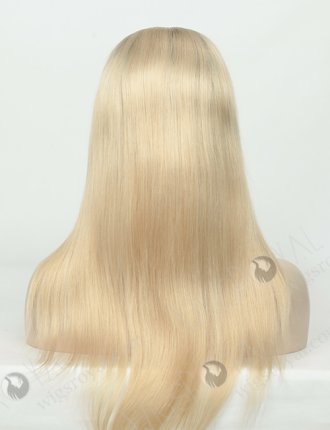 Light Brown Root With White Color Mongolian Virgin Human Hair Glueless Wigs For Beginners WR-GL-055