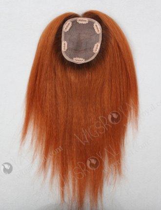 Mongolian Virgin Hair 14" Kinky Straight #28 Color Top Closure WR-TC-012