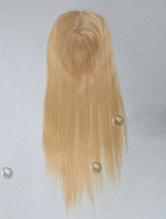 Highlight Blonde Virgin European Hair Silk Base Topper With Lace Behind For Women WR-TC-010-9125