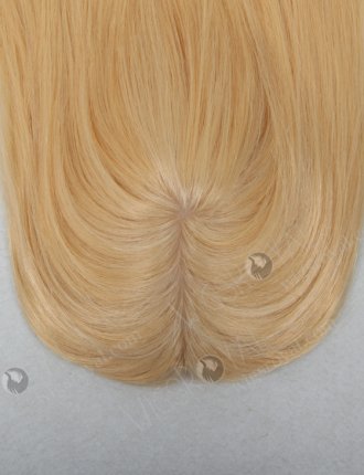 Highlight Blonde Virgin European Hair Silk Base Topper With Lace Behind For Women WR-TC-010