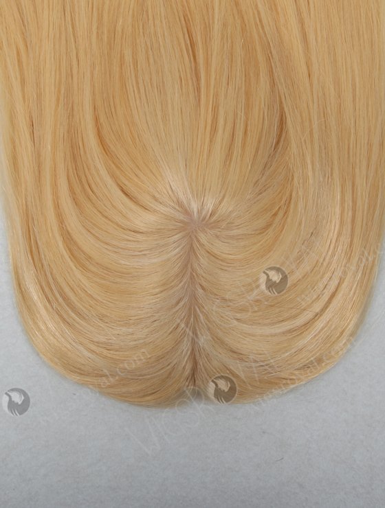 Highlight Blonde Virgin European Hair Silk Base Topper With Lace Behind For Women WR-TC-010-9128