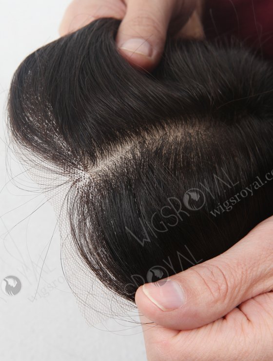 5.9"*4.5" Indian Virgin Hair 18" Straight Natural Color All Silk Top Closure with Lace Lip WR-TC-014-9157