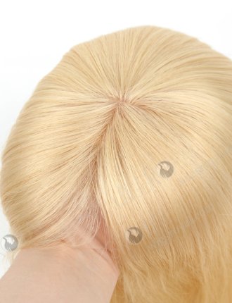 European Hair Straight Blonde Color Silk Top Open Weft Human Hair Topper WR-TC-028
