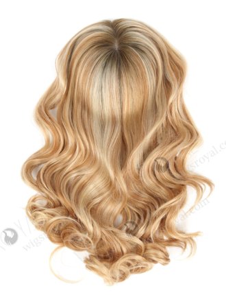 Finest Kosher Topper European Virgin Hair 16" One Length Bouncy Curl Blonde Highlights WR-TC-035