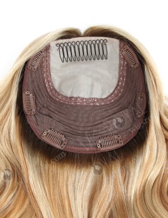 Finest Kosher Topper European Virgin Hair 16" One Length Bouncy Curl Blonde Highlights WR-TC-035