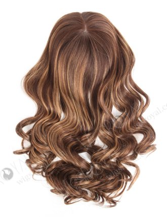 Kosher topper European Virgin Hair 18" One Length Bouncy Curl Highlights Color Jewish Kosher Hair Piece WR-TC-034