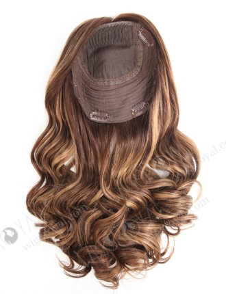 Kosher topper European Virgin Hair 18" One Length Bouncy Curl Highlights Color Jewish Kosher Hair Piece WR-TC-034