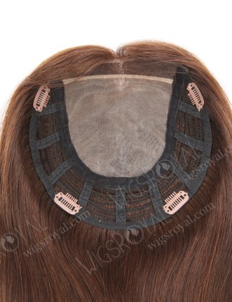 European Human Hair  Full Volume Topper Dark Brown Color Mono Top Wefts Topper WR-TC-027
