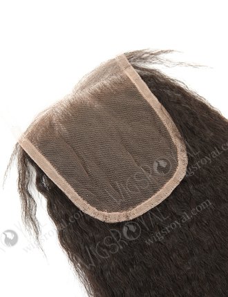 In Stock Brazilian Virgin Hair 14" Kinky Straight Natural Color Top Closure STC-326