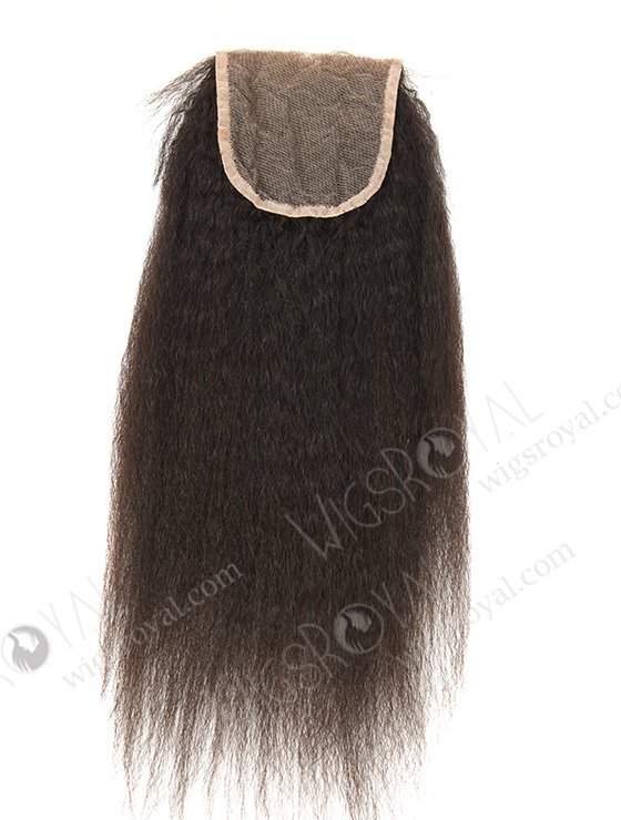 In Stock Brazilian Virgin Hair 12" Kinky Straight Natural Color Top Closure STC-325-9280