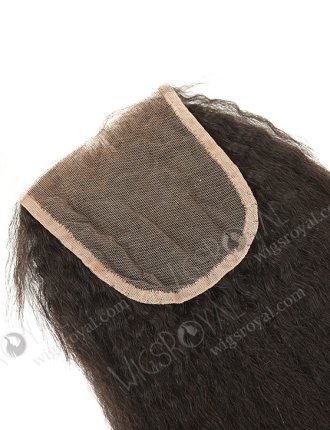 In Stock Brazilian Virgin Hair 12" Kinky Straight Natural Color Top Closure STC-325