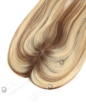Brown Blonde Highlights Rooted Various Colors Clip On Human Hair Toppers for Women WR-TC-048