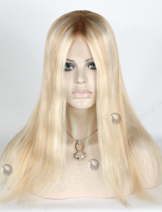 Best Online Wig Store for Women 100% Human Hair Rooted Blonde With Brown Highlights GLL-08017