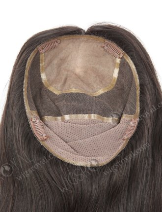 8.5"*9.5" Indian Virgin Hair 16" Straight Natural Color Silk Top Hair Topper WR-TC-051