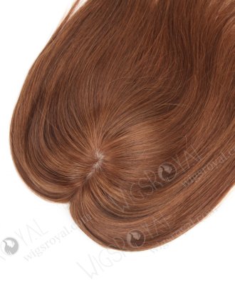 Golden Brown Highlight Color Silk Base Topper Clip In Hair Piece For Thinning Hair WR-TC-046