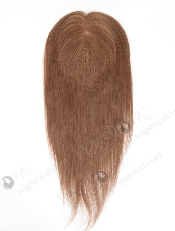 Top European Hair Topper Medium Brown Color Silk Base With Lace Clip In Hair pieces WR-TC-044-9490