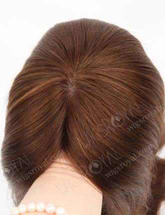 New Arrival European Human Hair Brown Color Full Handtied Fishnet With Silk Base Topper WR-TC-049