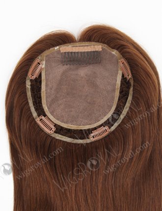 New Arrival European Human Hair Brown Color Full Handtied Fishnet With Silk Base Topper WR-TC-049