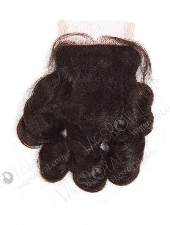 In Stock Indian Remy Hair 10" Big Loose Curl Natural Color Silk Top Closure STC-278-10119
