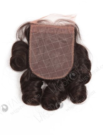 In Stock Indian Remy Hair 10" Big Loose Curl Natural Color Silk Top Closure STC-278
