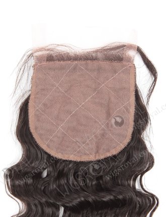 In Stock Brazilian Virgin Hair 12" Natural Curly Natural Color Silk Top Closure STC-48