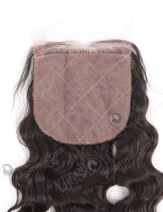 In Stock Brazilian Virgin Hair 16" Natural Curly Natural Color Silk Top Closure STC-50