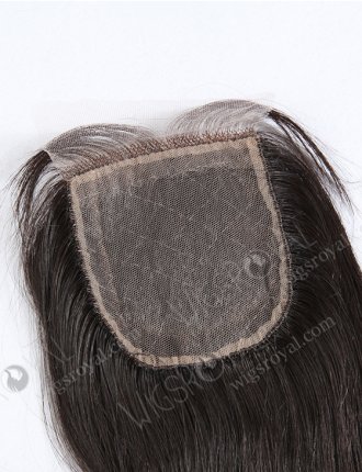 In Stock Peruvian Virgin Hair 16" Natural Straight Natural Color Silk Top Closure STC-221