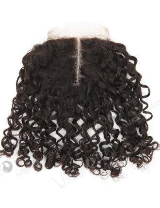 Brazilian Virgin Hair 12" Tight Curl Natural Color Top Closure WR-LC-027