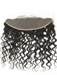 In Stock Indian Remy Hair 14" Natural Curly Natural Color Lace Frontal SKF-077
