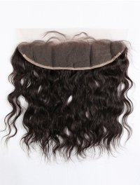 In Stock Indian Remy Hair 14" Natural Wave Natural Color Lace Frontal SKF-040