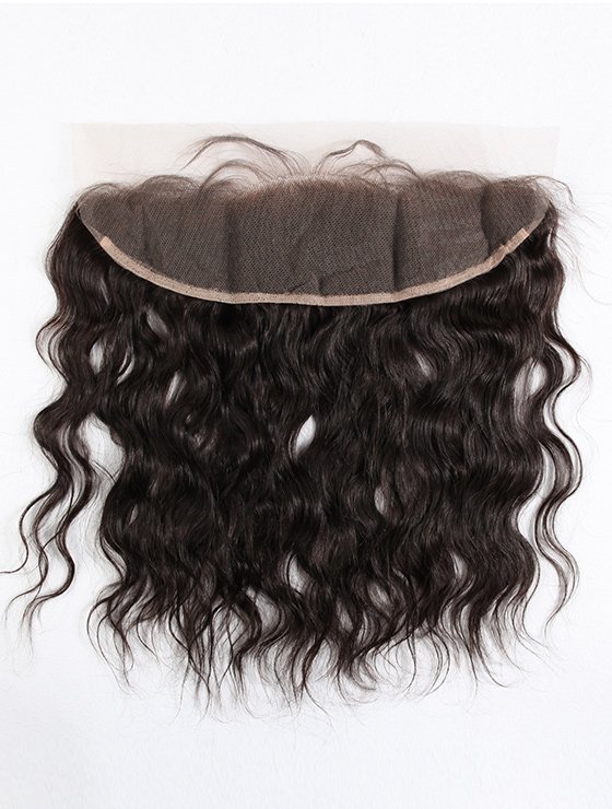 In Stock Indian Remy Hair 14" Natural Wave Natural Color Lace Frontal SKF-040