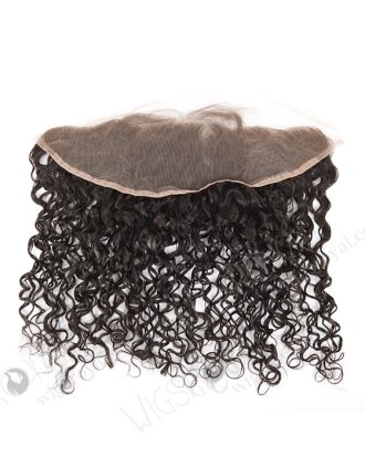 In Stock Indian Remy Hair 14" Curly 15mm Natural Color Lace Frontal SKF-027