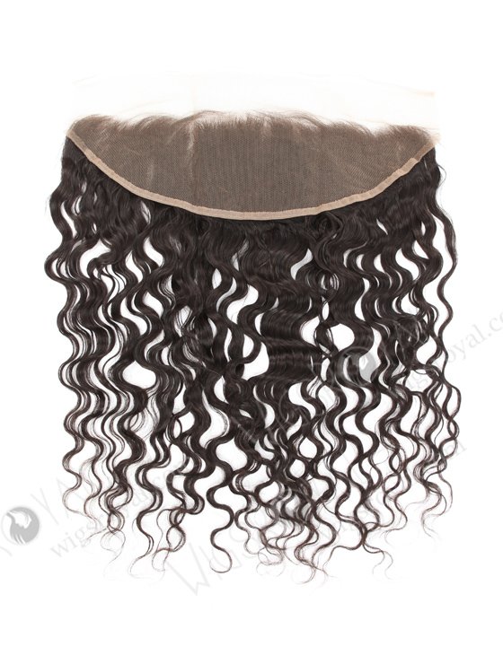 In Stock Indian Remy Hair 16" Natural Curly Natural Color Lace Frontal SKF-078