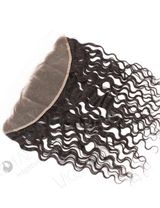 In Stock Indian Remy Hair 16" Natural Curly Natural Color Lace Frontal SKF-078