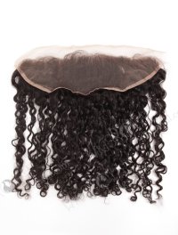 In Stock Indian Remy Hair 16" Tight Curl Natural Color Lace Frontal SKF-080
