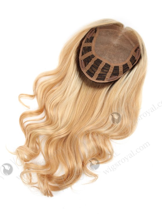 Blonde Wiglet Wavy Silk Top Open Weft Hair Toppers for Thinning Crown Large Base 7 inch by 8 inch Topper-067-13749