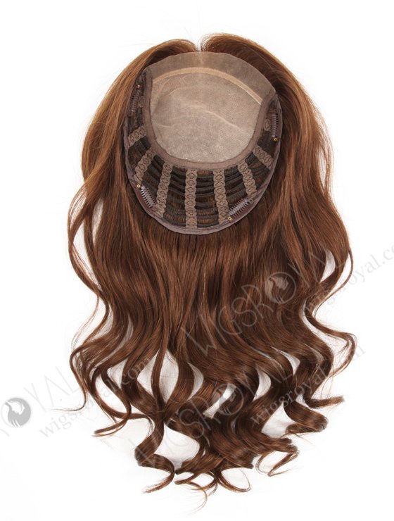 Luxury Wavy European Hair Topper for Thinning Crown 16" Medium Dark Brown Topper-061-13708