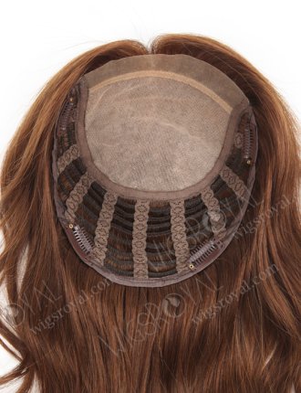 Luxury Wavy European Hair Topper for Thinning Crown 16" Medium Dark Brown Topper-061
