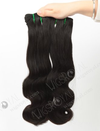 Double Drawn 16'' 5A Peruvian Virgin Half Body Wave Natural Color Hair Wefts WR-MW-162