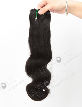 Double Drawn 16'' 5A Peruvian Virgin Half Body Wave Natural Color Hair Wefts WR-MW-162