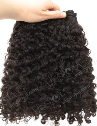 Double Drawn 16'' 5A Peruvian Virgin Bigger Than Jeri Curl Natural Color Hair Wefts WR-MW-166