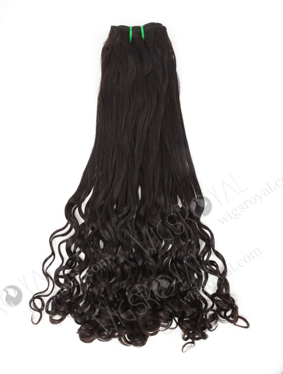 100% Double Drawn 18'' 5A Peruvian Virgin Half Bouncy Curl Natural Color Hair Wefts WR-MW-164-14169
