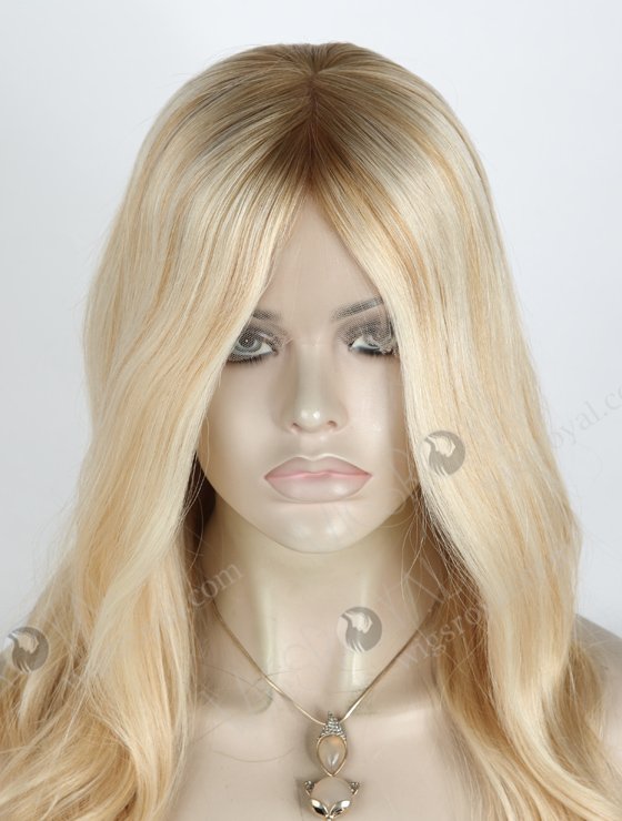 Best Human Hair Wigs 18 Inch Blonde Wavy Glueless Lace Front With Silk Top GLL-08019-13975