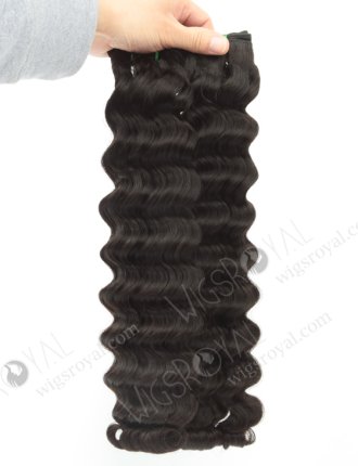 Hot Selling Double Drawn 20'' 5a Peruvian Virgin Fat Deep Wave Natural Color Hair Wefts WR-MW-153