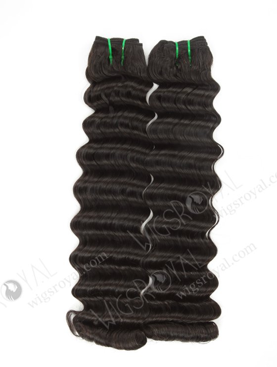 High Quality Double Drawn 20'' 5A Peruvian Virgin Deep Body Wave Natural Color Hair Wefts WR-MW-159-15738