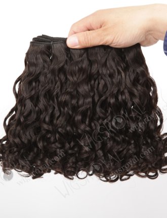 Top Quality 10'' Peruvian Virgin Bouncy Curl(Looser tip) Natural Color Hair Wefts WR-MW-148