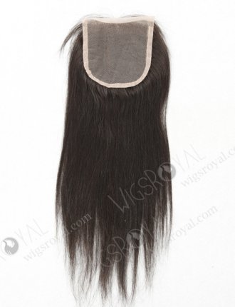 In Stock Indian Remy Hair 12" Yaki Straight Natural Color Top Closure STC-307