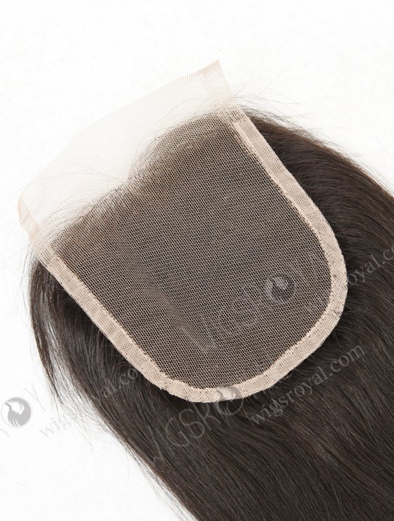 In Stock Indian Remy Hair 12" Yaki Straight Natural Color Top Closure STC-307-17048