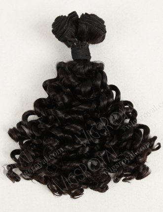 Double Draw 14" Spring Curl Natural Color Peruvian Virgin Hair Weaving WR-MW-006