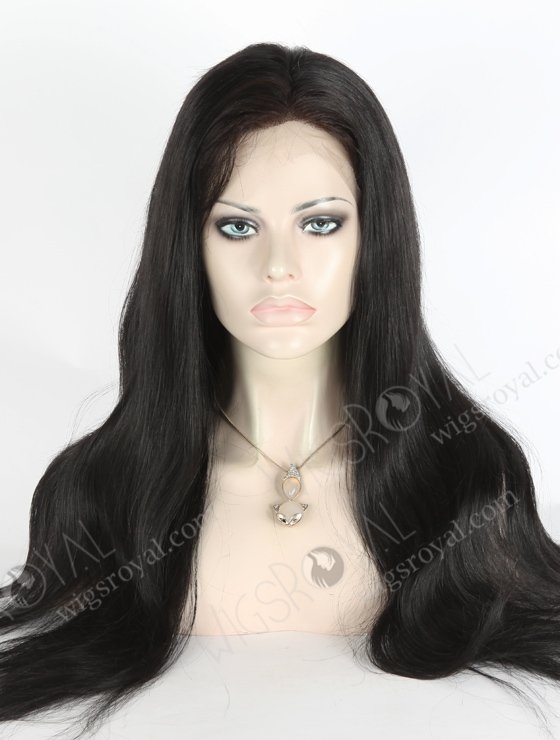 In Stock Indian Remy Hair 22" Straight 1# Color Full Lace Wig FLW-01650-17388